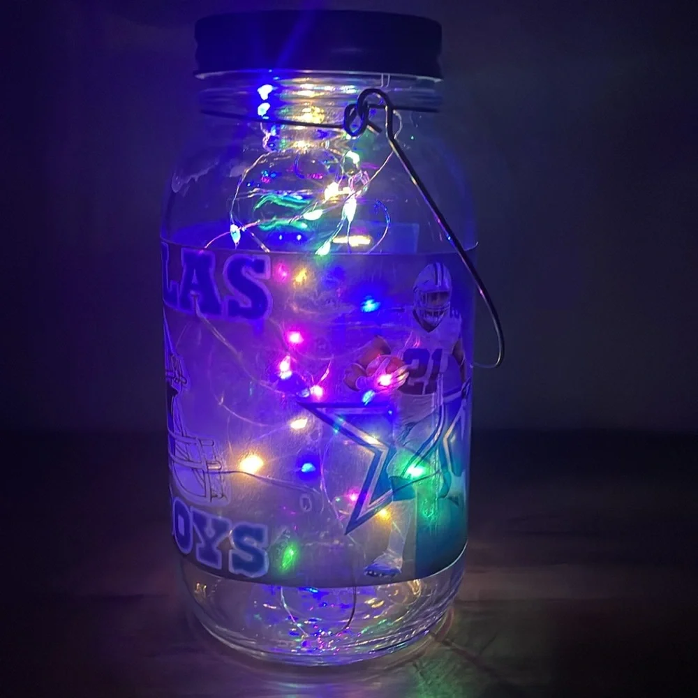 Dallas Cowboys Glass Light-Up Mason Jar